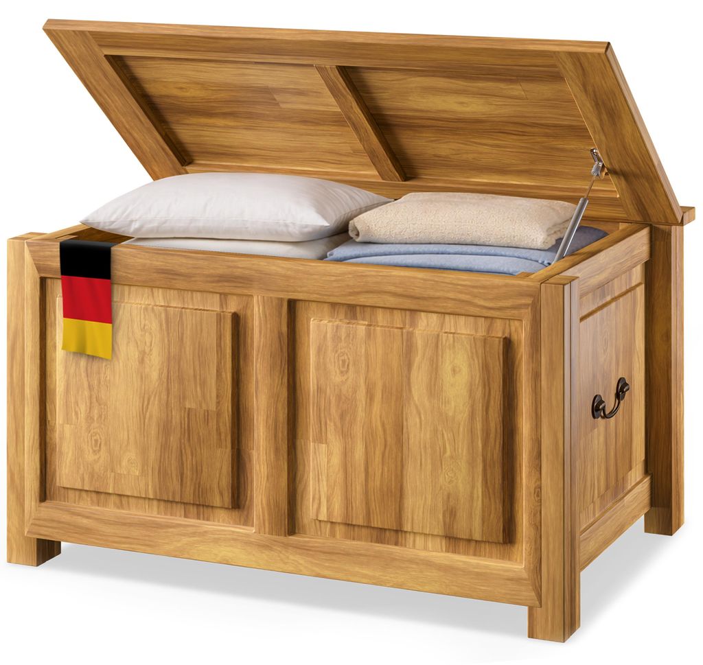 CASARIA® Holztruhe mit Deckel Groß 103L Volumen Sitzbank Produktbild 