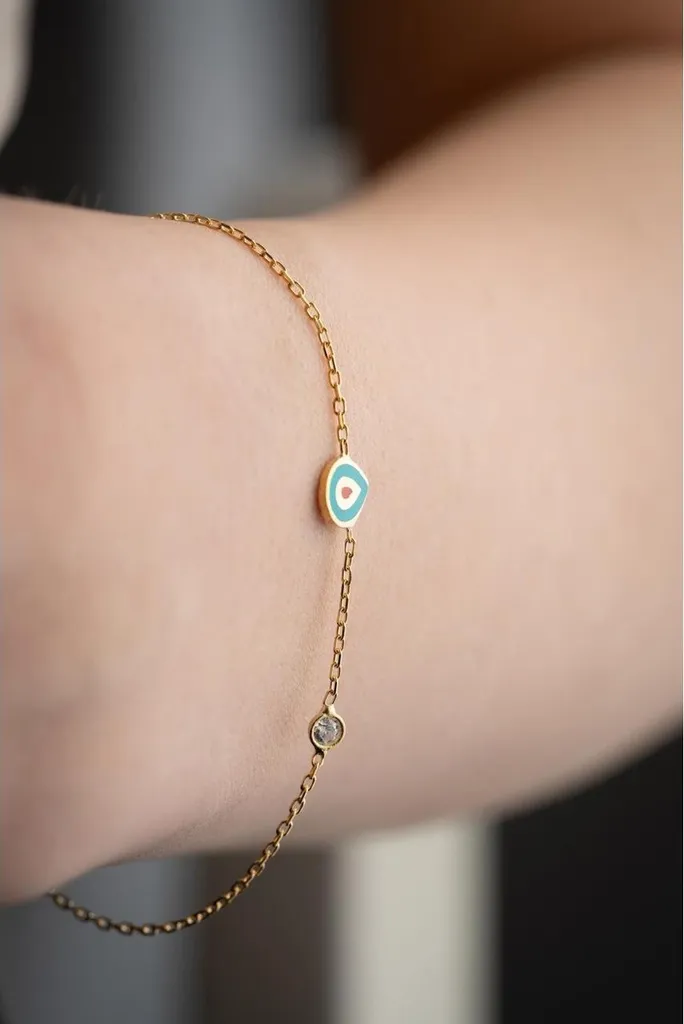 Bracelet Minimaliste Argent 925 Solitaire Goutte - Finition Rhodiée