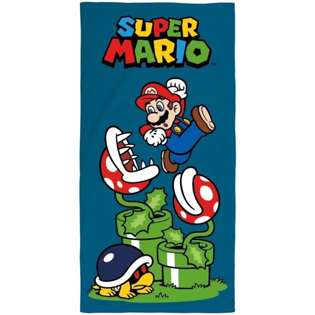 Asciugamano Super Mario Retrò 70x140 cm - Telo Spiaggia per Fan