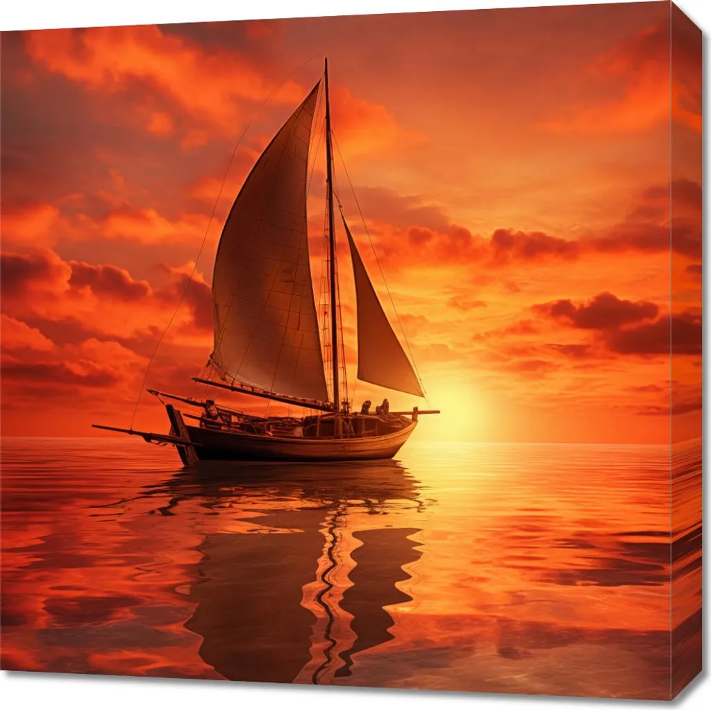 Quadro Canvas 60x60 Sotto le vele del tramonto | Stampa UV Alta Resa