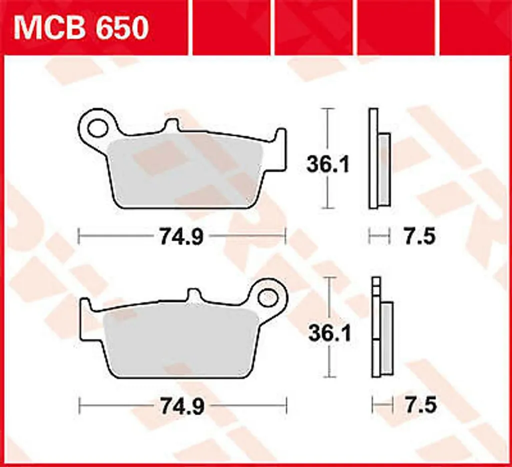 Garniture de frein MCB650 TRW Lucas haute résistance thermique et usure