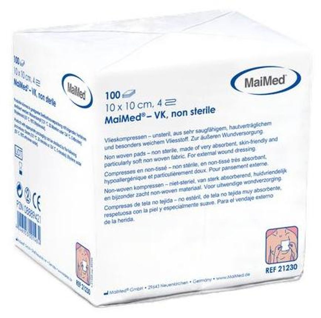 20x MaiMed-VK-unsteril 10x10cm 4-f., 100 St./Papiertü. | Produktbild 