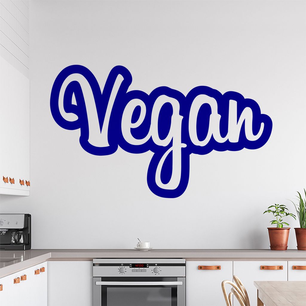 Vegan Veganismus Ernährung Wandtattoo Wandaufkleber Wall Sticker - Dekoration, Küche, Wohnzimmer, Schlafzimmer, Badezimmer