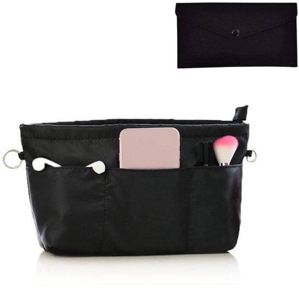 Wasserdichte Damenhandtas-Organizer schwarz extra klein Nylon