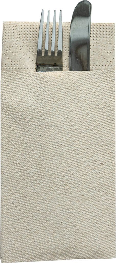 Tissue Deluxe Light Besteckservietten Recycled Braun, 40 x 40 cm, 75 Stück - Mank