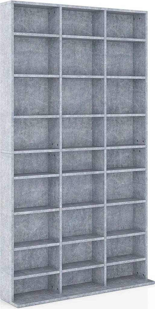 Grande Étagère Murale 178cm Vicco Jukebox Béton pour 1000+ Disques CD