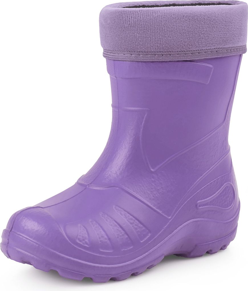 Ladeheid Kinder Mädchen Jungen federleichte Eva Thermo Gummistiefel Regenstiefel gefüttert KL050 (Violett, 26 EU)