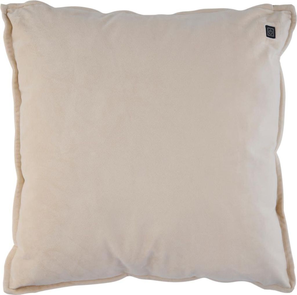 alpina Heizkissen Kabellos mit Powerbank – Wärmekissen Elektrisch mit 3 Heizstufen – Fleecebezug Abnehmbar und Waschbar – 45x45cm – Beige