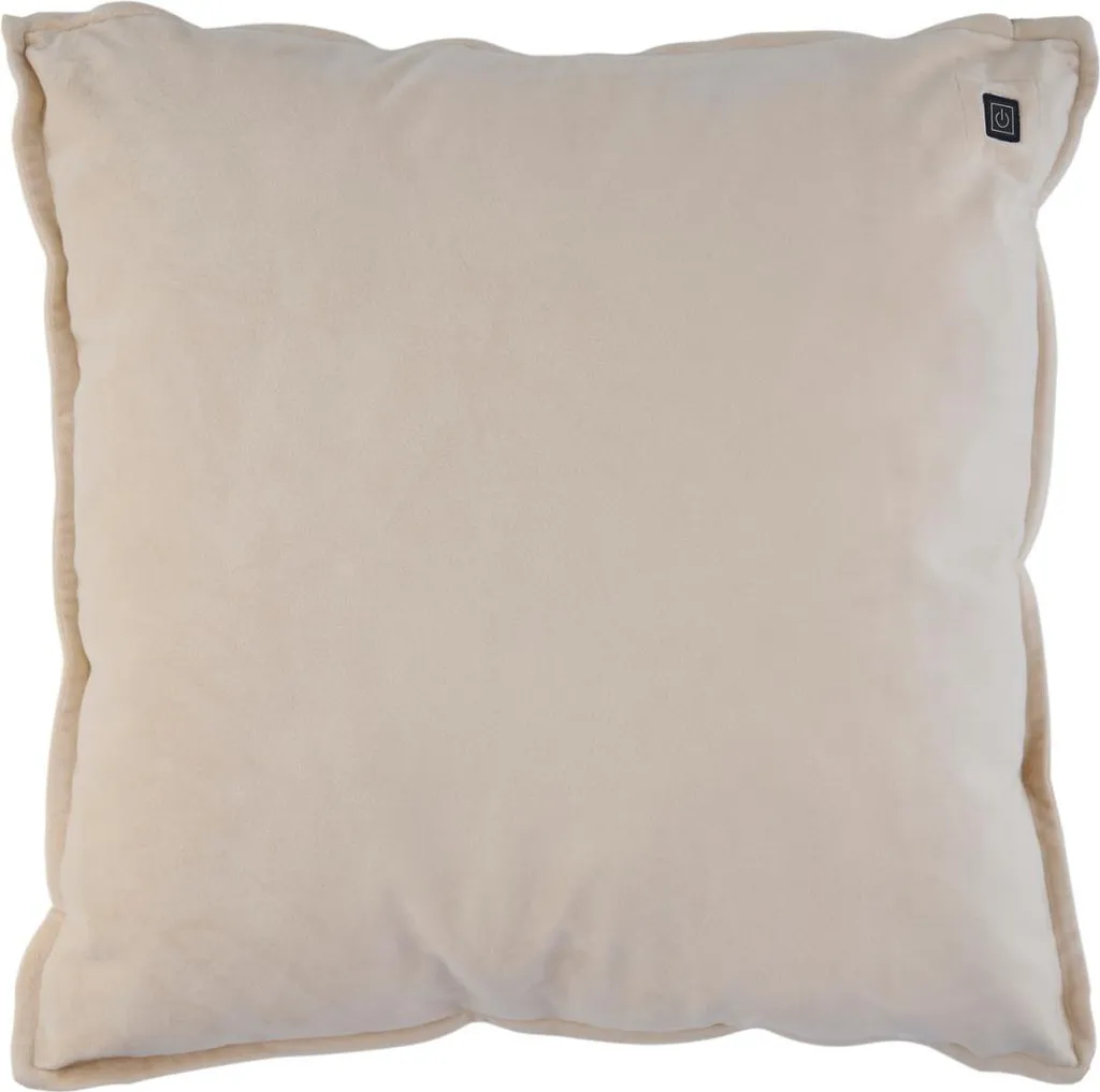 Alpina Coussin Chauffant Sans Fil 45x45cm - 3 Niveaux - Polaire Beige