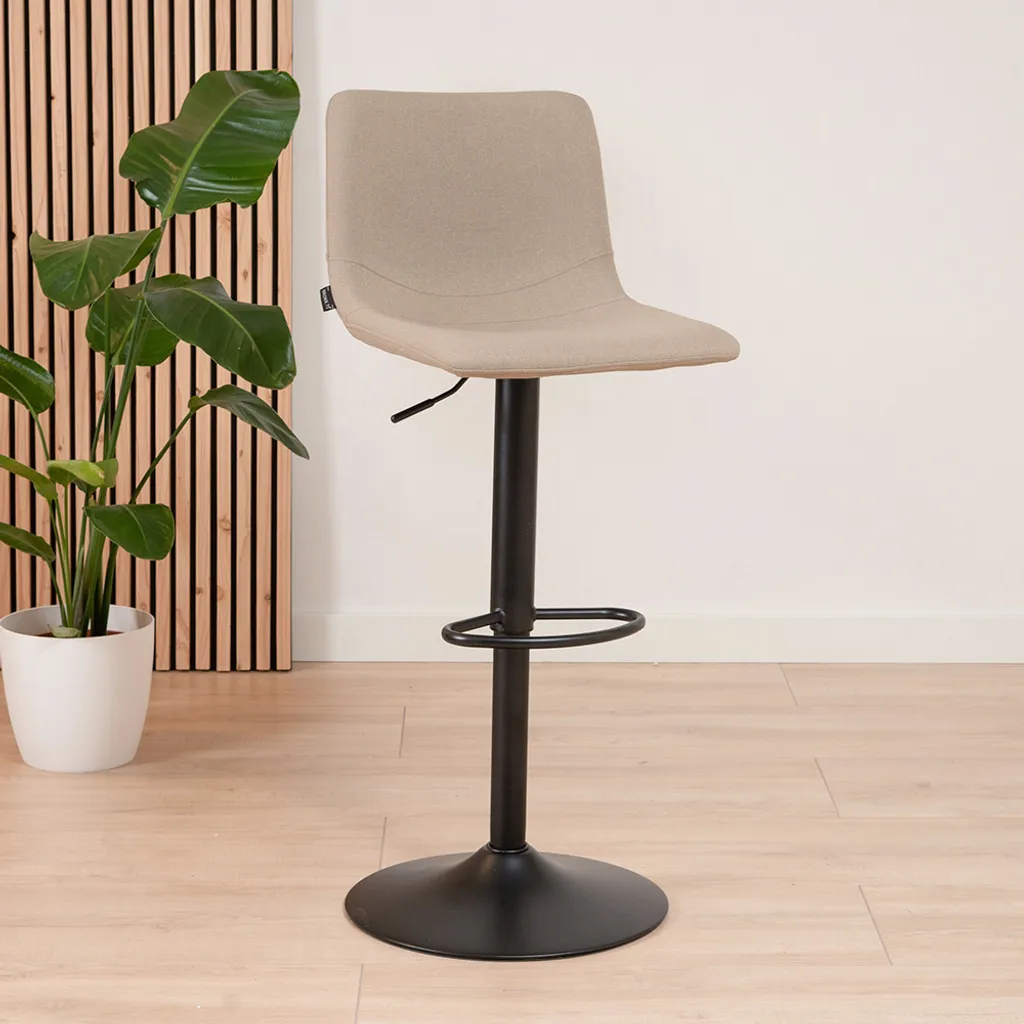 Tabouret de Bar Réglable en Tissu Recyclé Taupe Bronx71 Eva (60-76 cm)