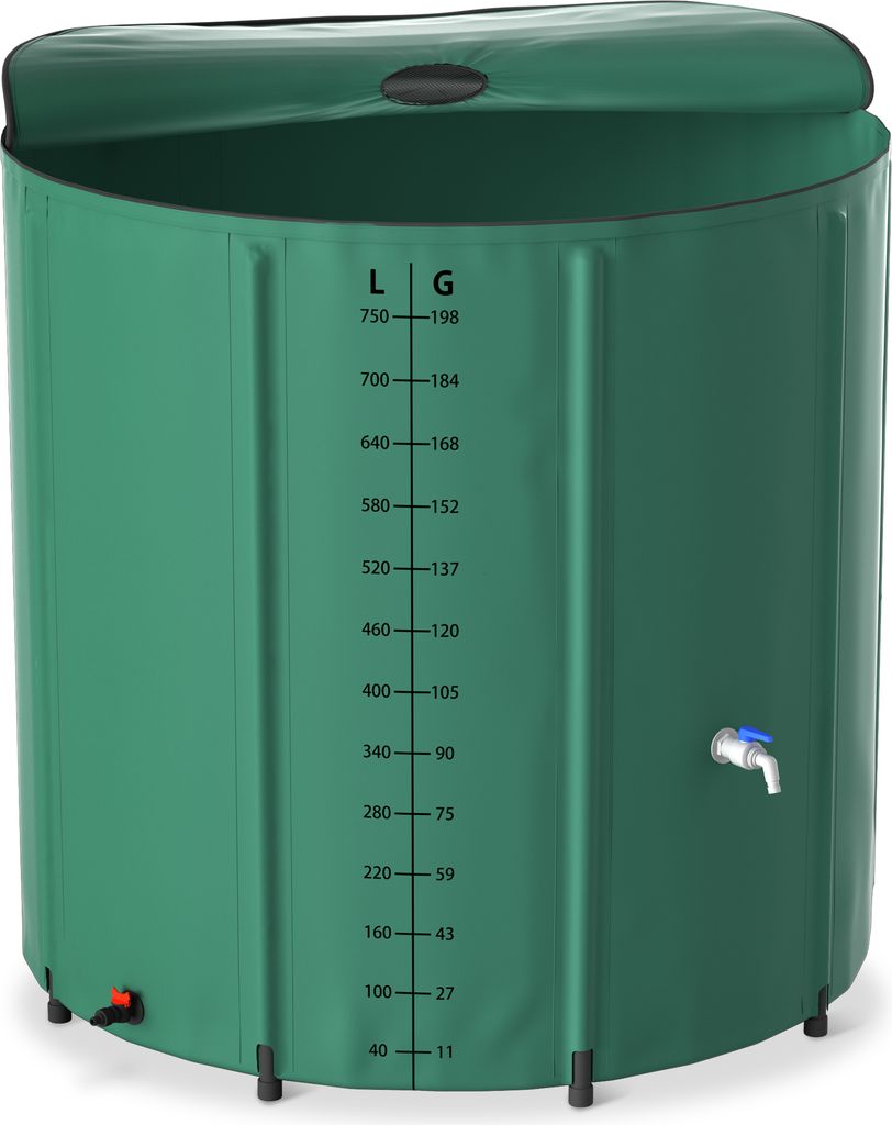 Sessamen-LP Regentonne 750L Regenwassertank Faltbare Wassertank für Regenfass Regenwassertonne Regenfass Regenwassersammler mit Ablassventil Regen...