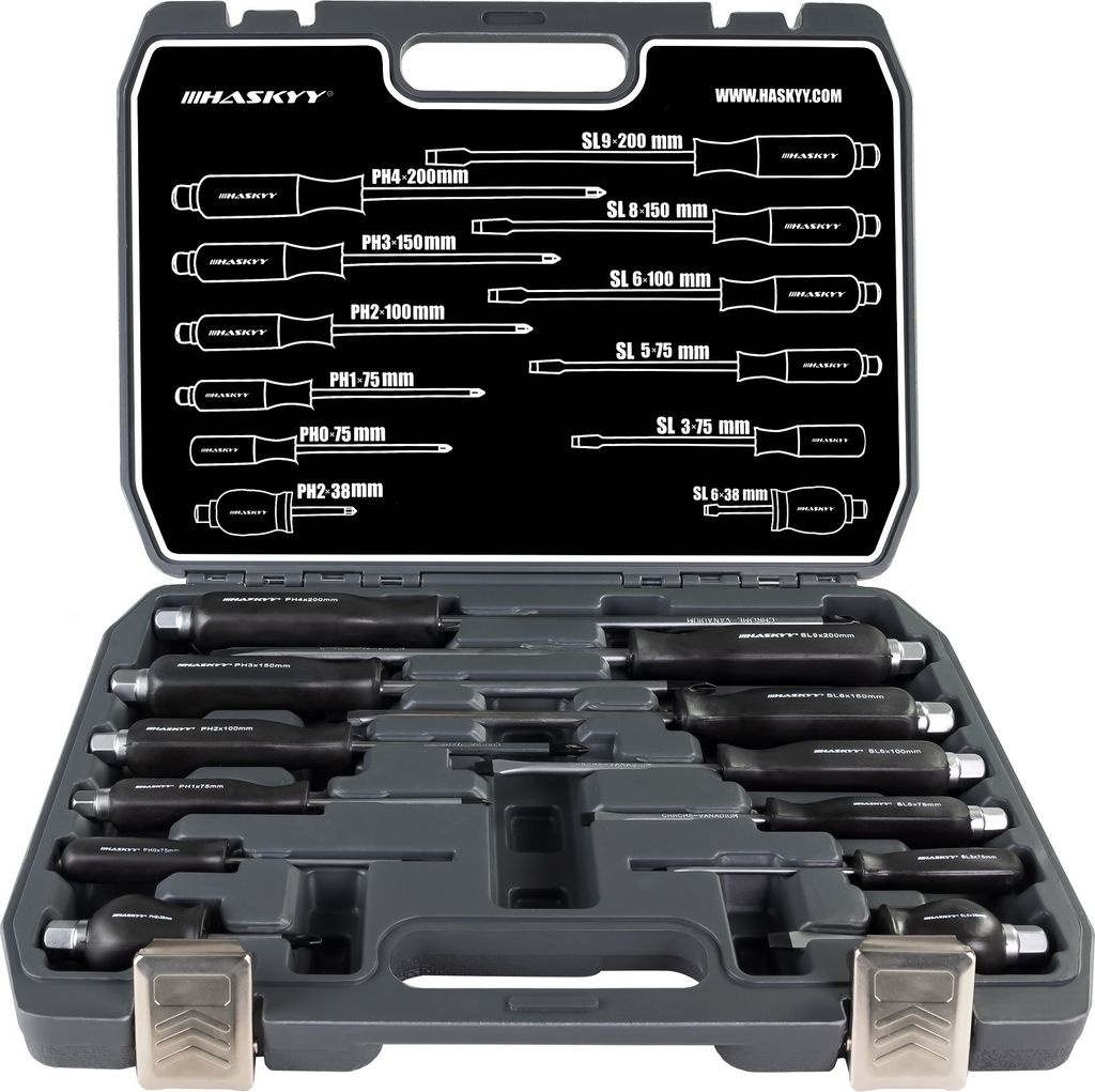 Schraubendreher Schraubenzieher Set 12TLG KREUZ+ SCHLITZ Produktbild 