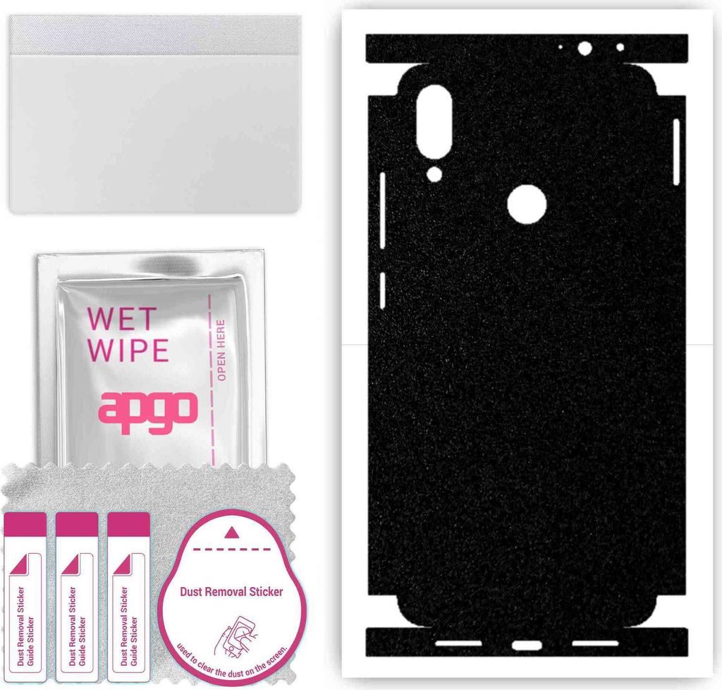 apgo Rückseite + Seiten Schutzfolie, Skin, kompatibel mit Xiaomi Redmi Note 7, Hinten Displayschutzfolie aus Vinylfolie, kratzfest, einfache Monta...