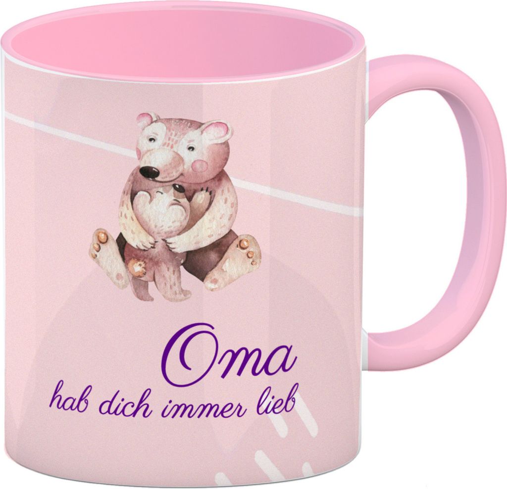 Oma hab dich immer lieb Kaffeebecher Rosa Besonders geeignet als Geschenk für