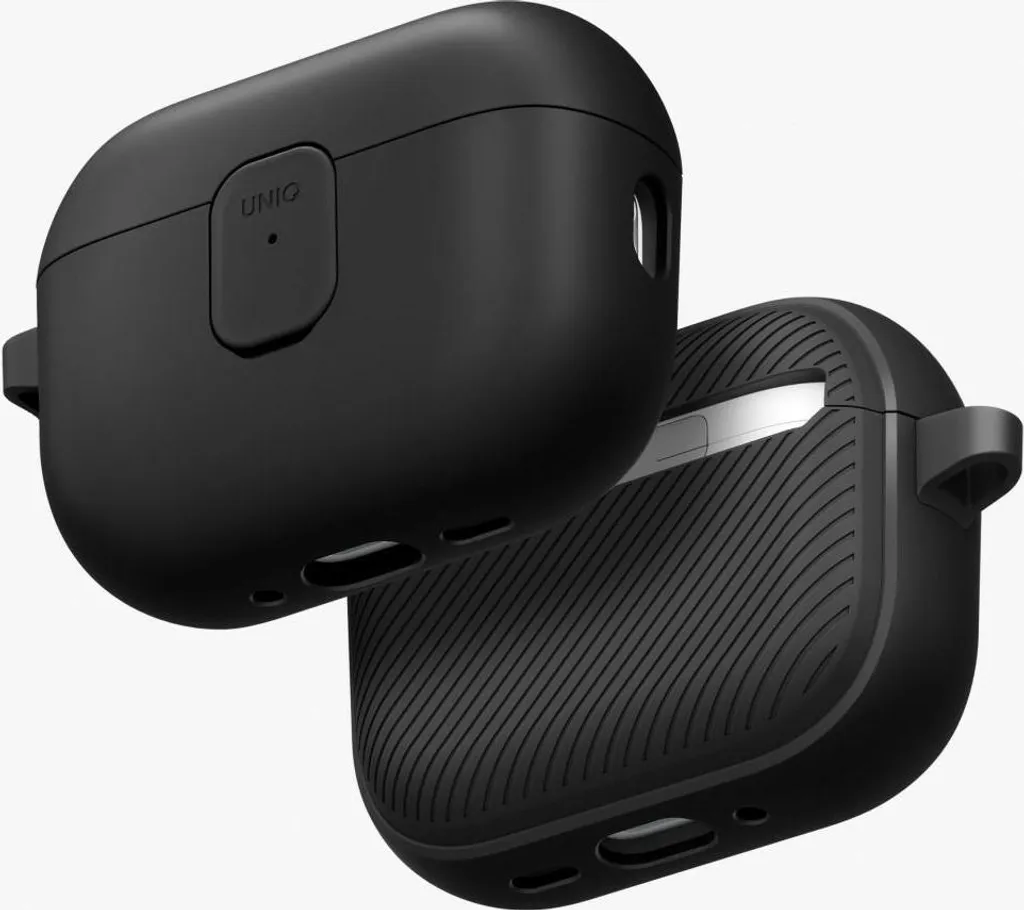 UNIQ Clyde Lock Case AirPods Pro 3a Gen Nero Grigio | Sicurezza Elegante