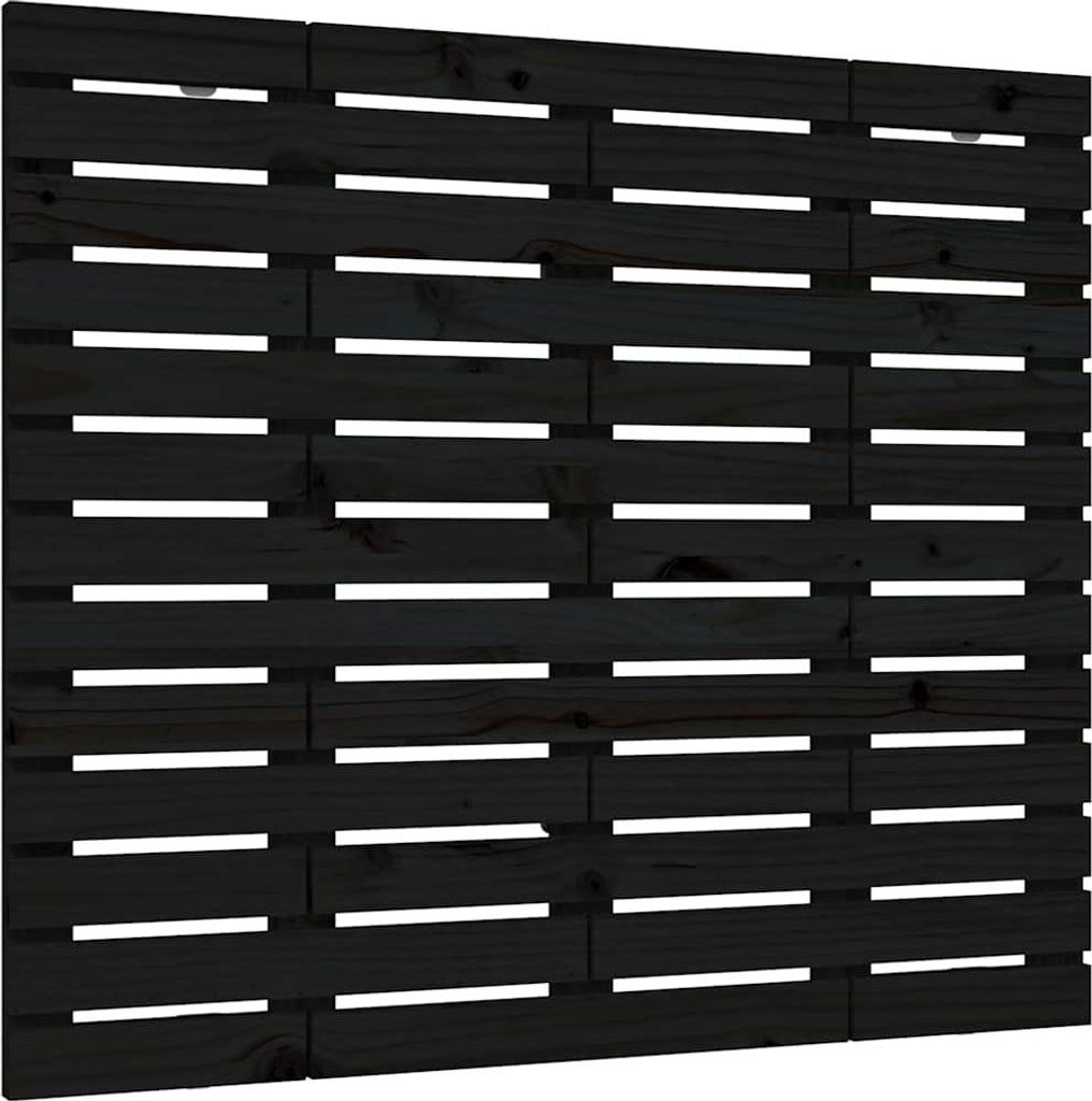 vidaXL Wand-Kopfteil Schwarz 96x3x91,5 cm Massivholz Kiefer Produktbild 