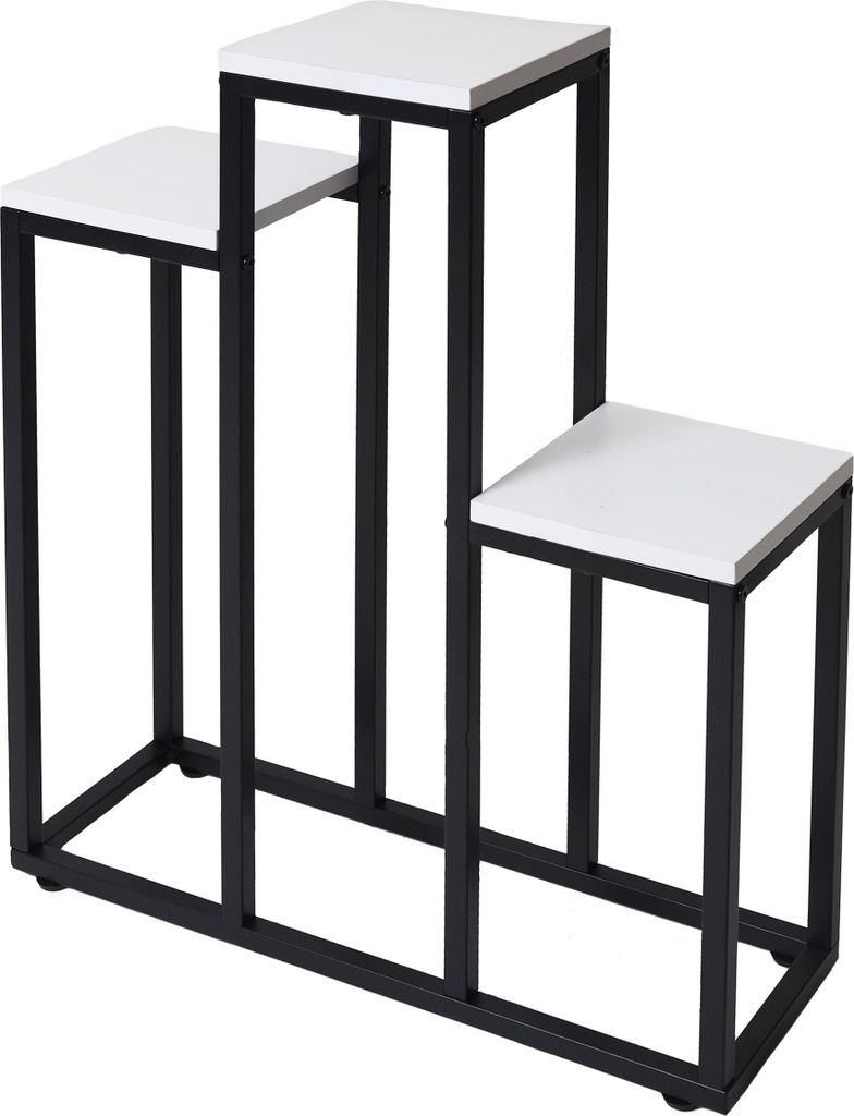 Bauerkraft H-025 Metall-Etagere für 3 Blumen, weiß