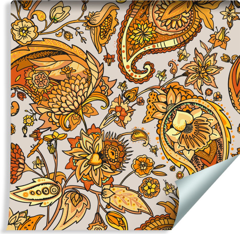 10m VLIES TAPETE Rolle Natur Blumen Blätter Muster Ornamente Folklore XXL