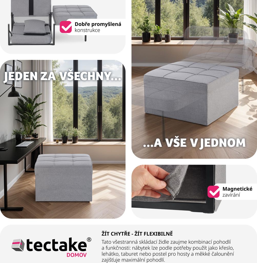 Stolička na spaní Ponto, 4 v 1, výškově nastavitelná do 6 Obrázek produktu 8