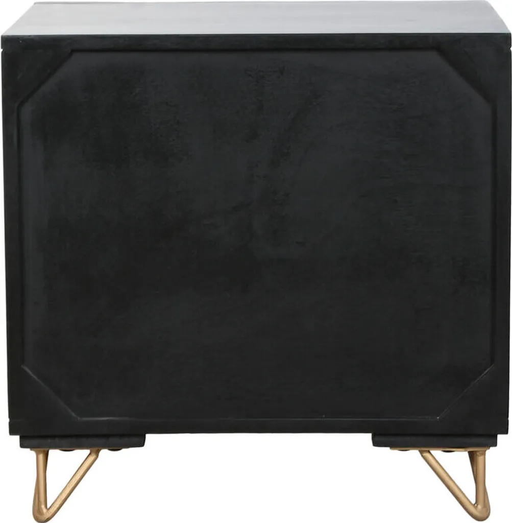 Table de Chevet Stable et Décorative Noir Or Home ESPRIT - Format Idéal - 2