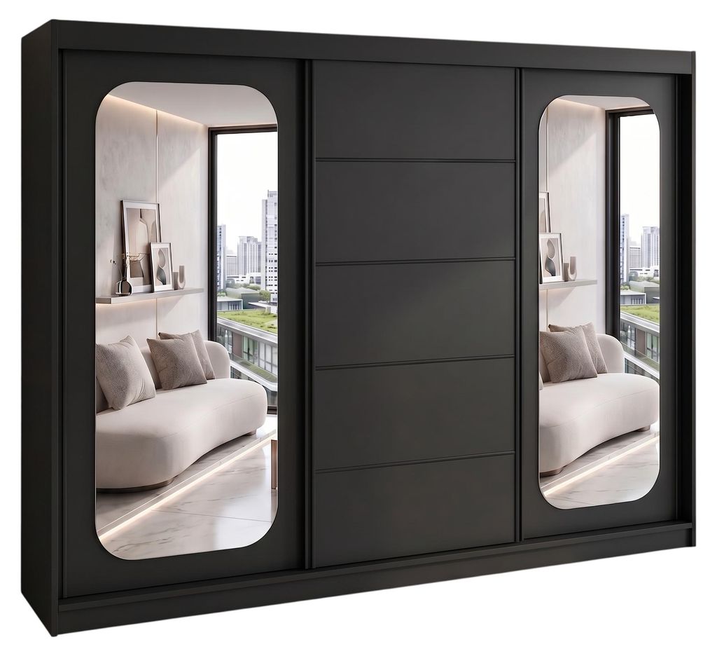BELANO Schwebetürenschrank 200 cm mit Spiegel – Produktbild 