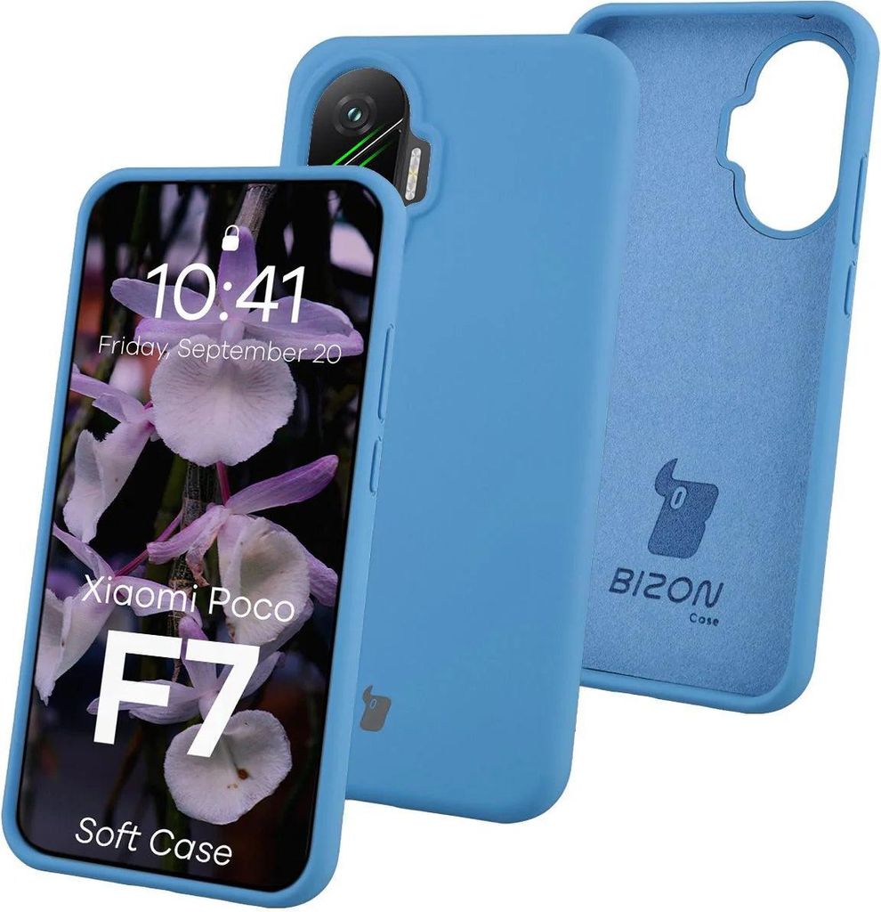 Silikon Handyhülle für Xiaomi POCO F7, Bizon Soft Case, Blau