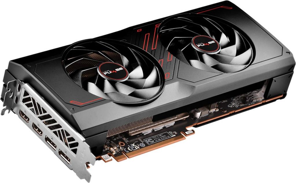 A computer graphics card with two fans.