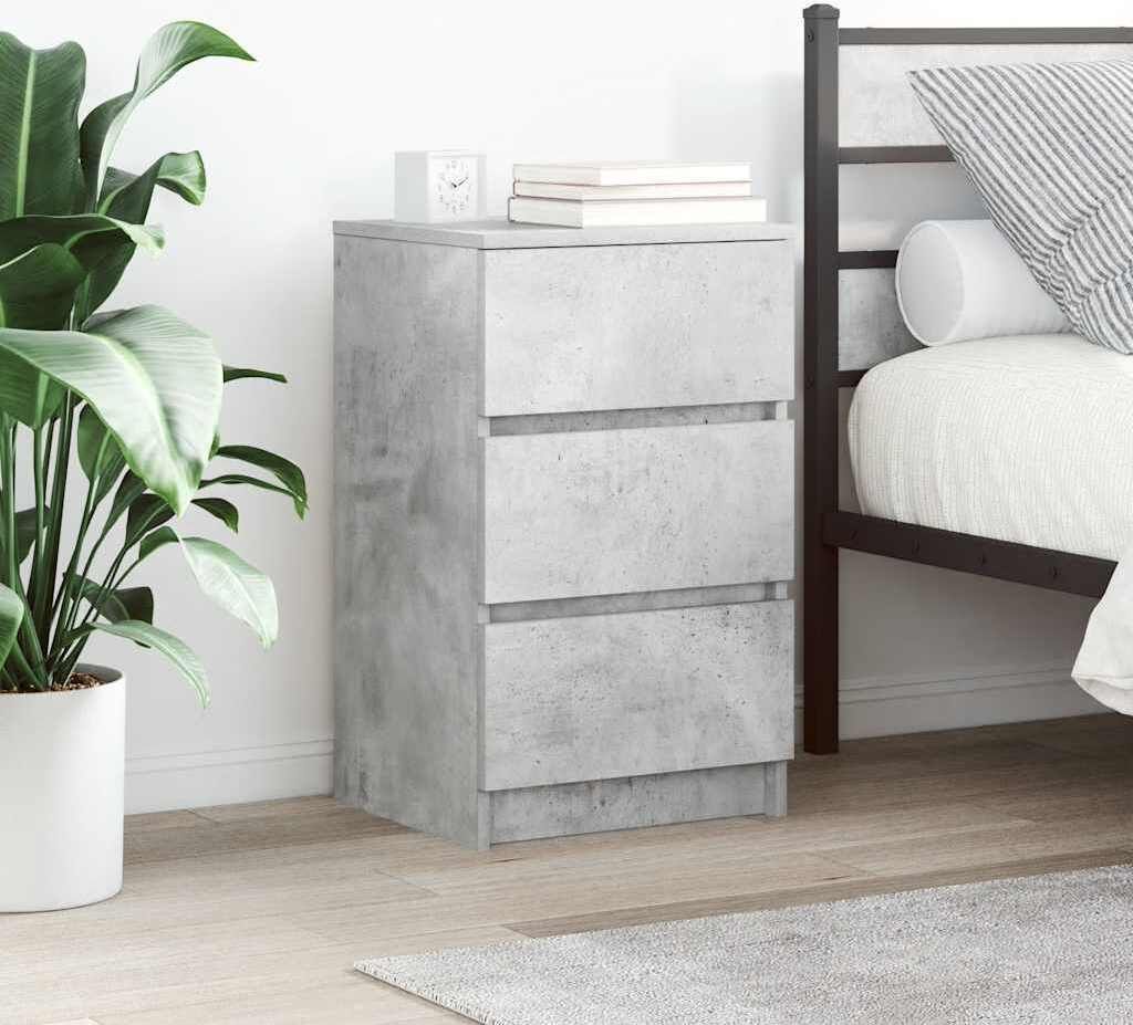 Maison Exclusive - Nachttisch mit 3 Schubladen Betongrau 39x35x65 cm