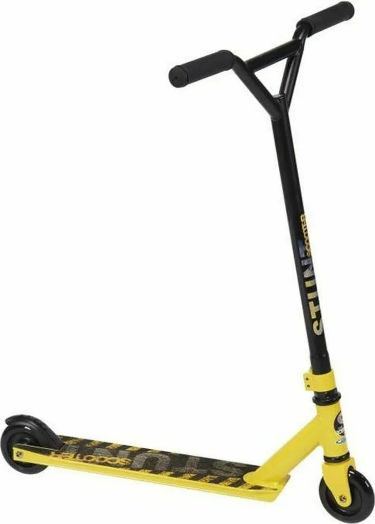 Stamp Stunt Scooter Junior - Trottinette robuste freins pied noir jaune