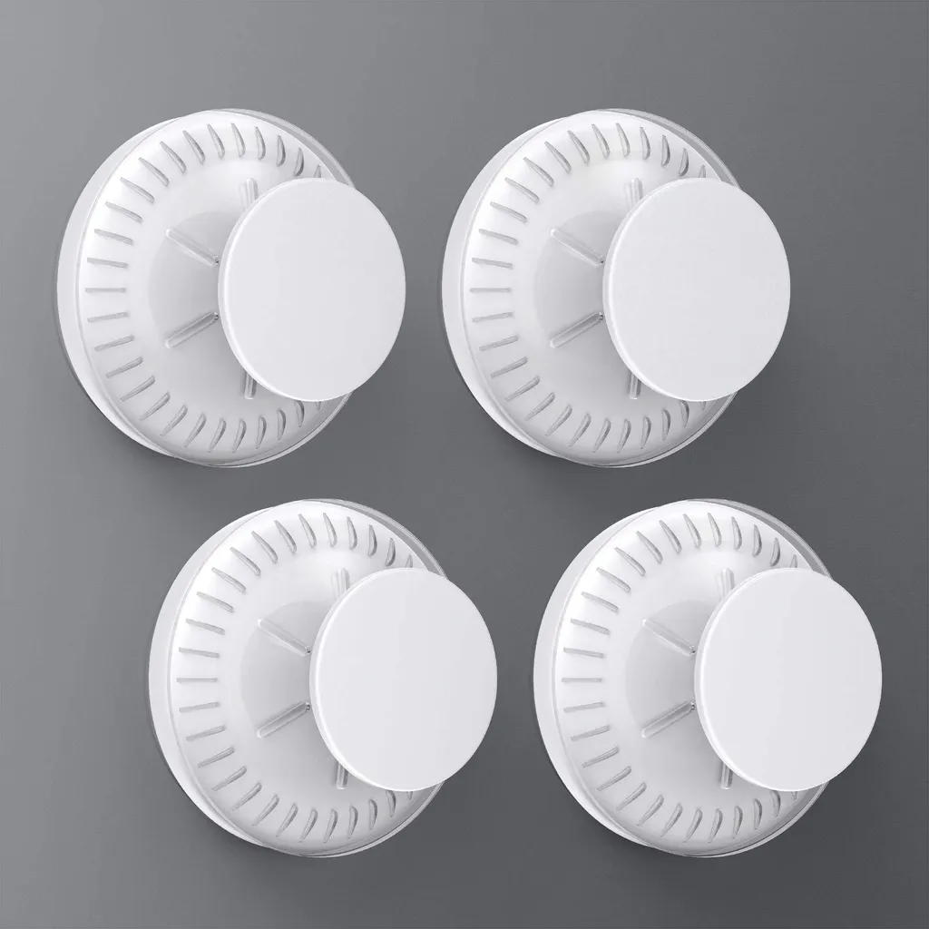 Patères à Ventouse Murales Lot de 4 pour Salle de Bain et Douche Blanc
