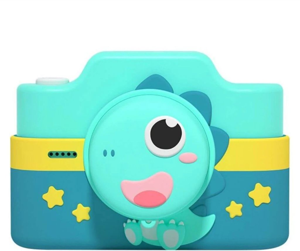 ZELURXX 3,0 Zoll Kinderkamera, Dinosaurier Form, 32GB, 48MP, Full HD, Front und Rückkamera, Geschenk für Mädchen und Jungen ab 4 Jahren, Grün