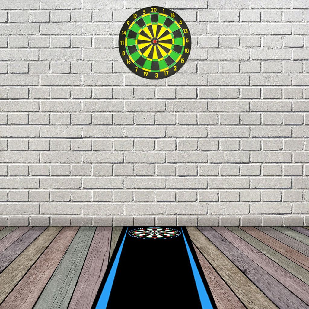 Dartmatte Dart Teppich Turnier Matte Abwurflinie Bodenschutz Zubehör Dartpfeile Dartscheibe Dartboard 2 Größen 237cm und 290cm verschiedene Desi...