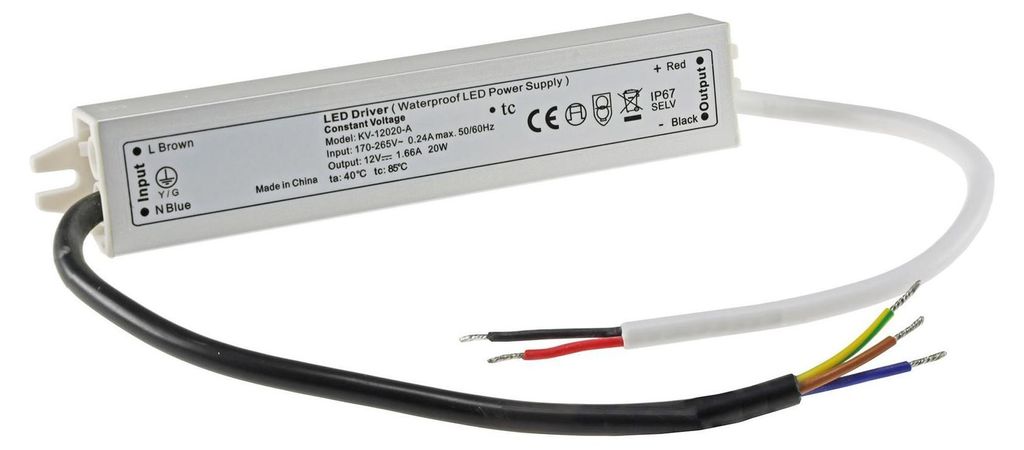 ChiliTec 19438 LED-Trafo IP67 wasserdicht, 1-20W Ein Produktbild 