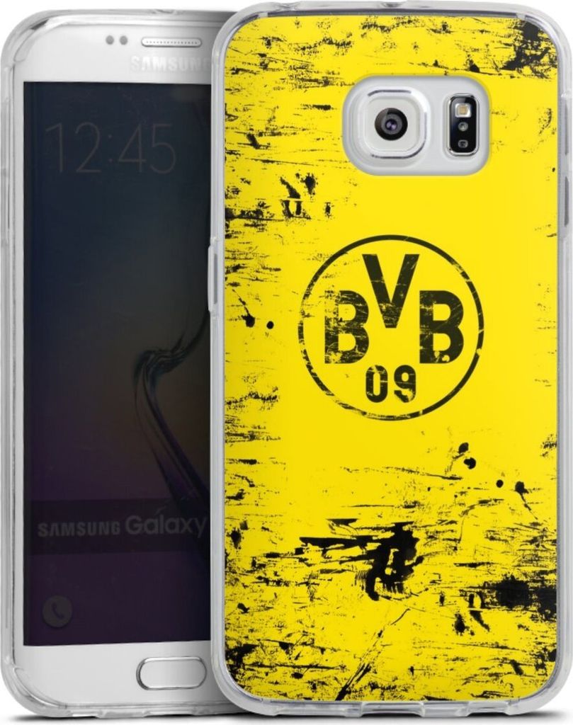 DeinDesign Handyhülle für Samsung Galaxy S6 Edge Silikon Hülle Case Smartphone Schutzhülle BVB Borussia Dortmund Offizielles Lizenzprodukt