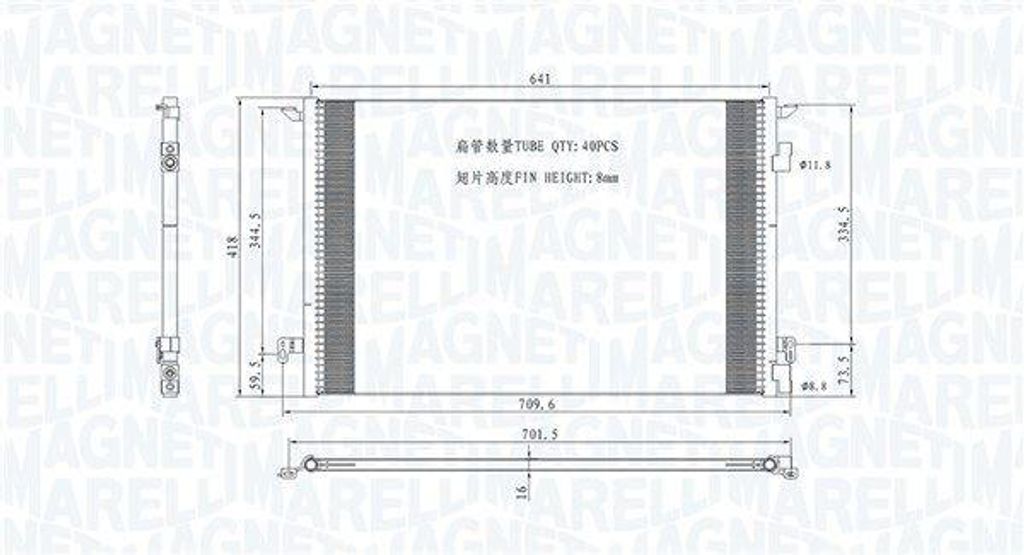 MAGNETI MARELLI 350203892000 Kondensator Klimaanlage Klimakondensator für OPEL Vectra C Caravan (Z02)