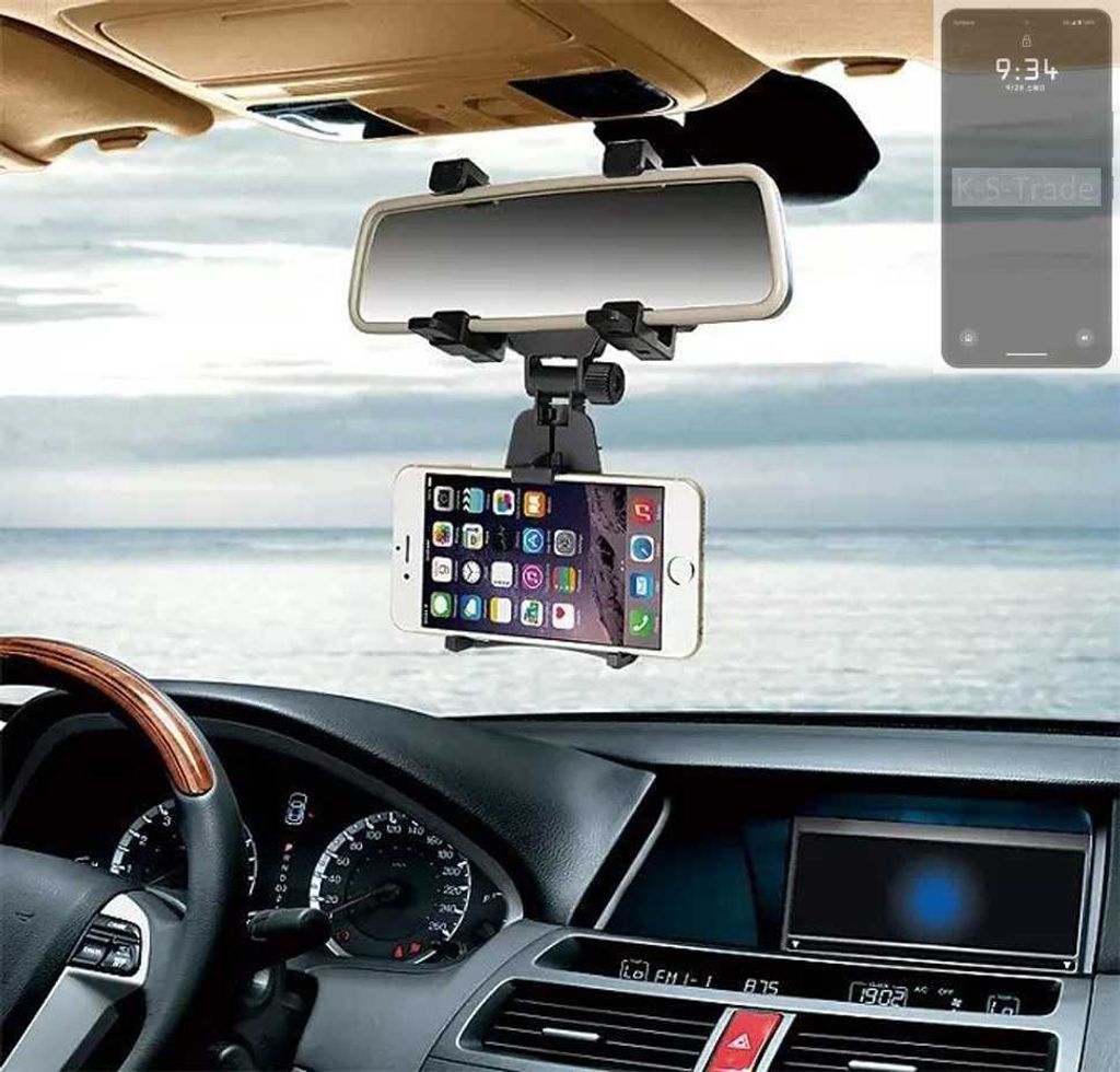K-S-Trade Smartphone Halterung kompatibel mit Leica Leitz Phone 3 Rückspiegel Halterung schwarz Auto Halterung KFZ Halter