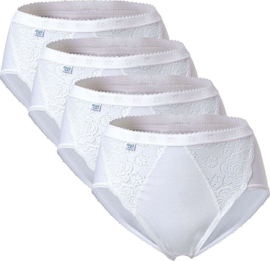 sloggi Damen Midislip 4-Pack Chic - WHITE - Größe 48