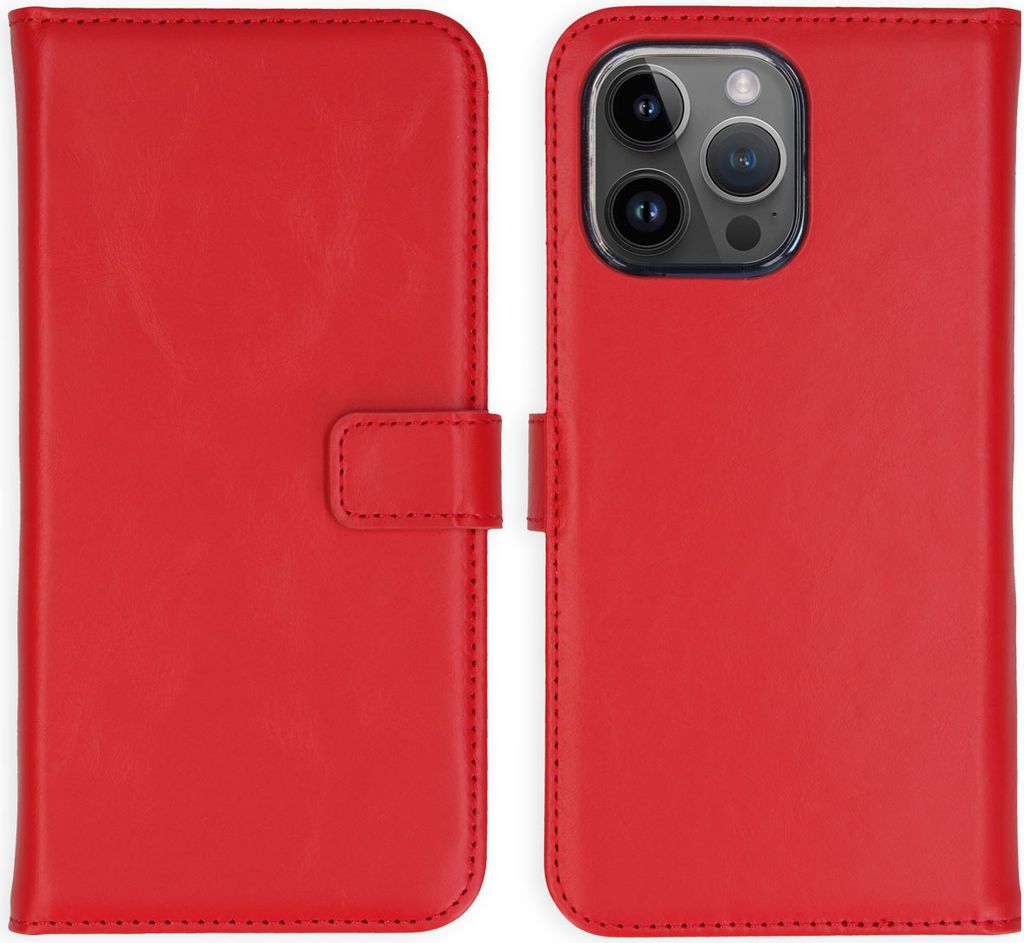 Selencia Echtleder Klapphülle iPhone 15 Pro Max - Rot