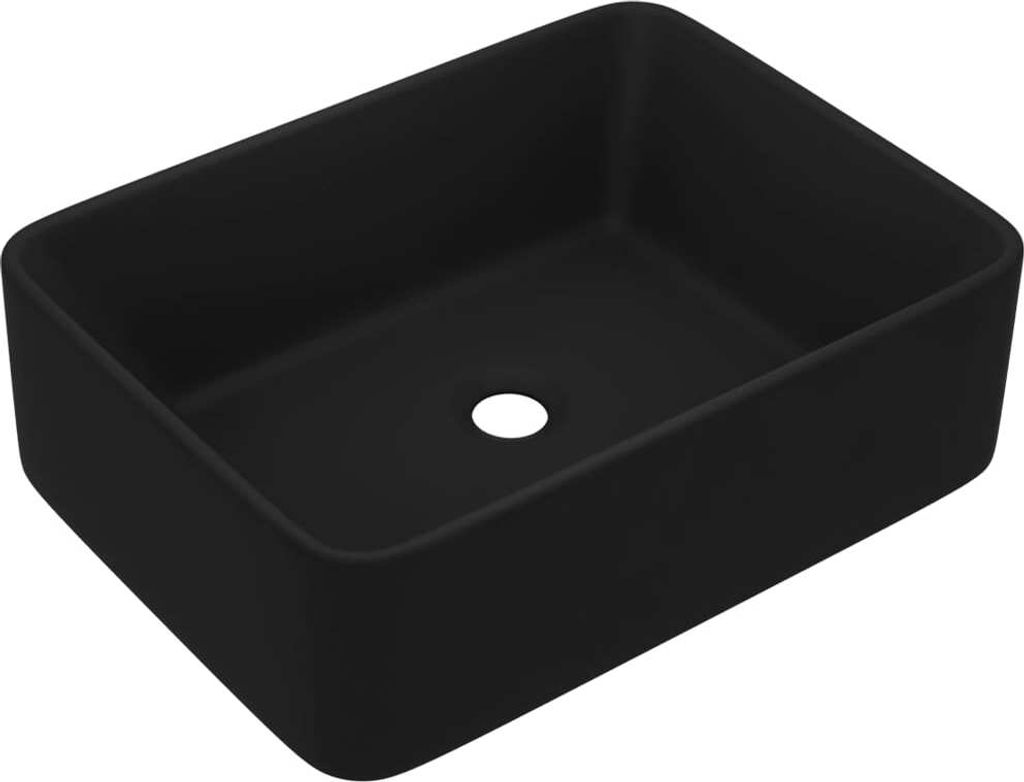 vidaXL Lavabo de luxe noir mat 41x30x12 cm Céramique Image du produit 