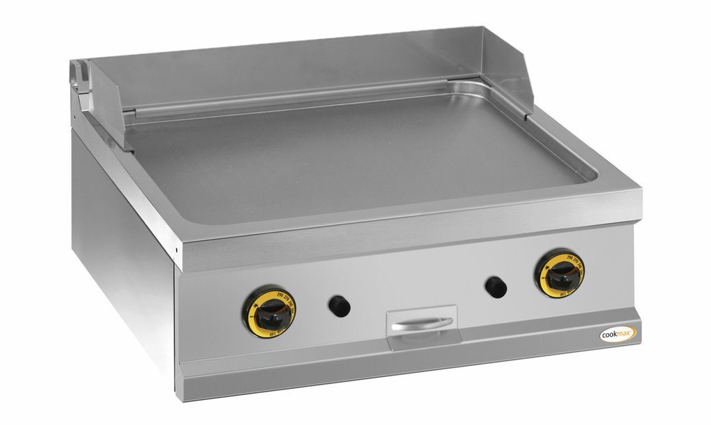 orange Gas-Grillplatte glatt 2 Heizzonen 700 x 700 x 250 mm