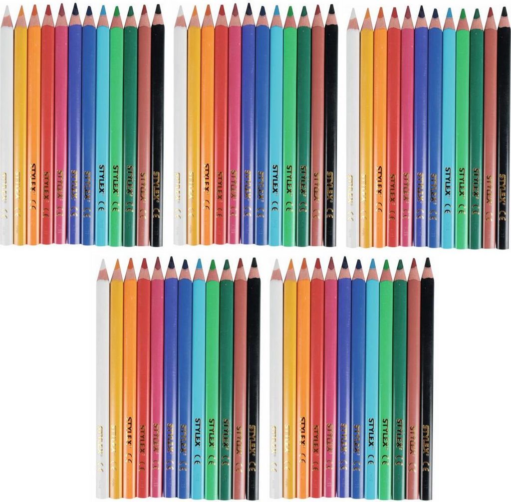 60 dicke Jumbo Dreikant-Buntstifte / 12 verschiedene Farben Produktbild 