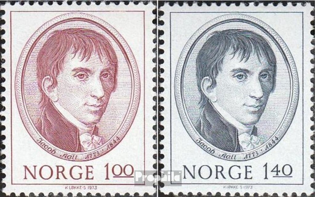 Briefmarken Norwegen 1973 Mi 666-667 (kompl.Ausg.) gestempelt Jacob Aall
