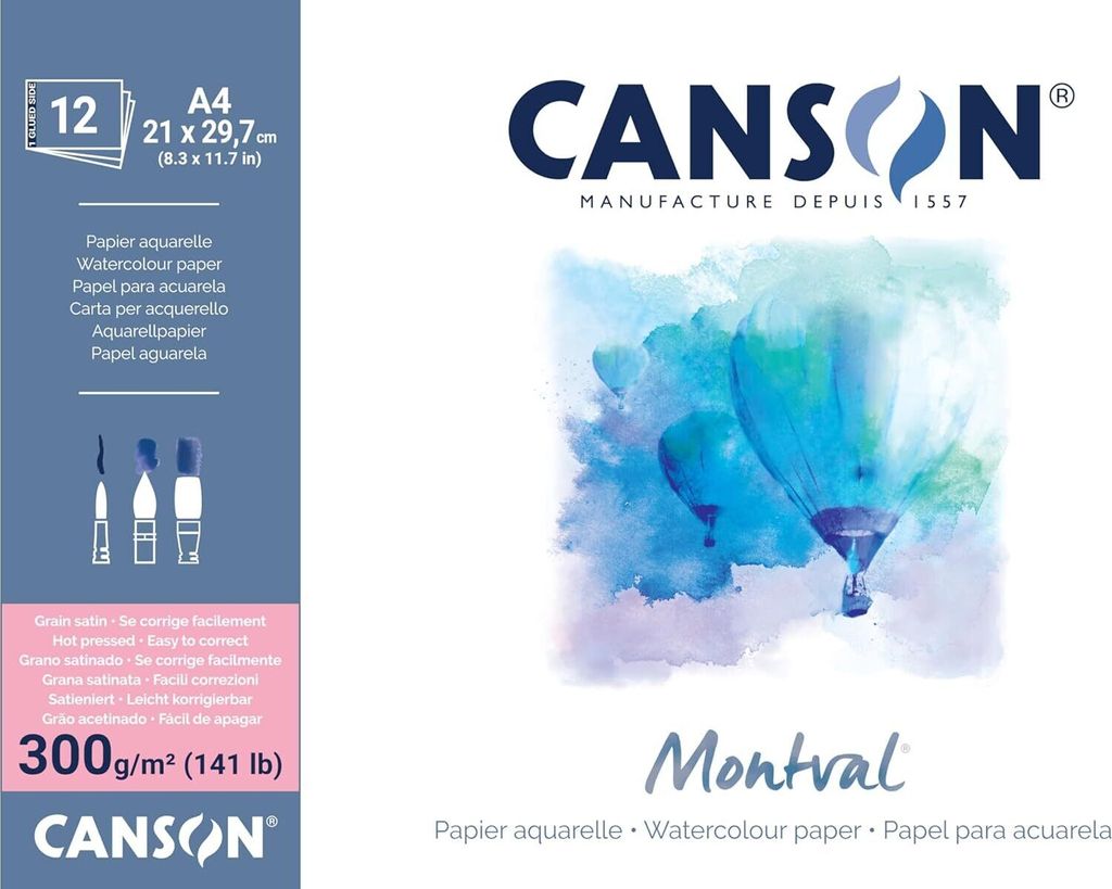 CANSON Zeichenpapierblock "Montval" DIN A4 300 g/qm 12 Blatt