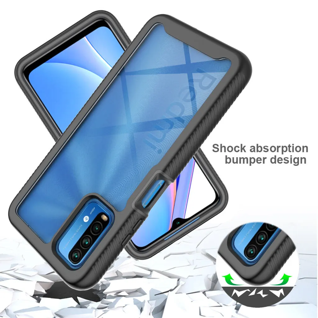 Cover 360° Poco M3 con Screen Protector - Rugged Case Blu Navy - 4