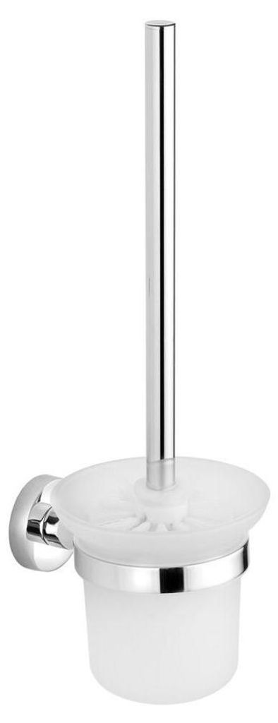 Aqualine SAMBA toiletborstel, hangend, melkglas, chroom Productafbeelding 