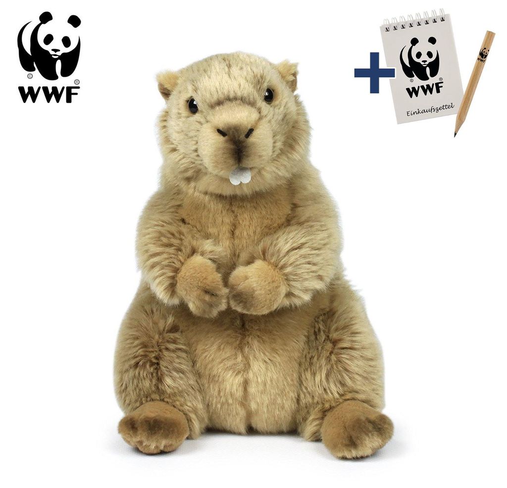 Original WWF Stofftier Plüschtier Murmeltier (23cm) mit Produktbild 