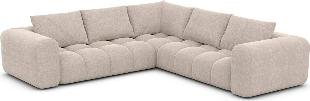 Strukturstoff Ecksofa Lavera Beige