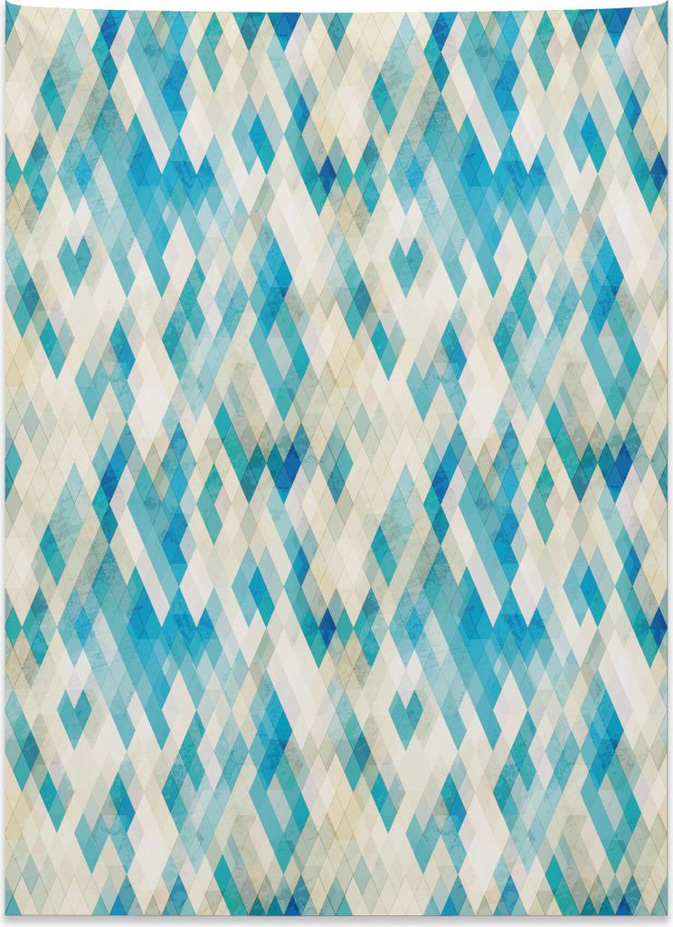 Abakuhaus Blau Wandteppich, Sechseckiges abstraktes Grunge aus Weiches Mikrofaser Stoff Kein Verblassen Klare Farben Waschbar, 110 x 150 cm, Türki...