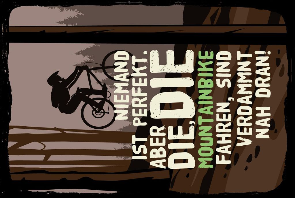 vianmo Holzschild 18x12 cm Fahrrad Niemand Perfekt aber die die Mountainbike