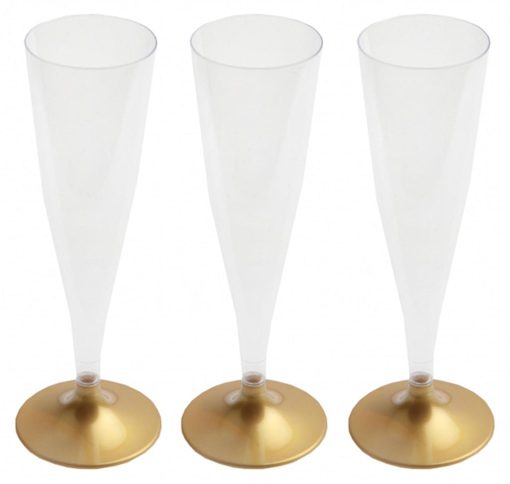 Champagnerglaser - 10x - Kunststoff - 140 ml - gold - Produktbild 